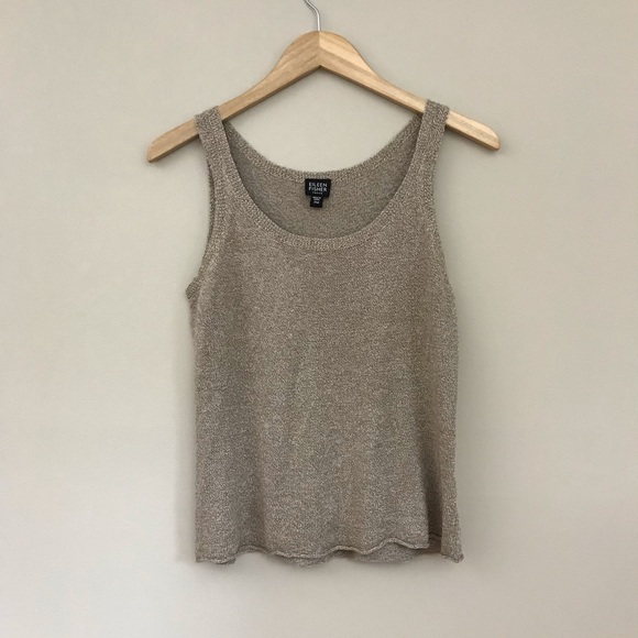 Eileen Fisher Tops - Eileen Fisher Linen Blend Knit Tank Top Beige A0